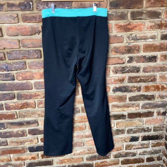 Silverwear Black Seafoam Green Straight Leg Track Sweatpants Women's Size Medium - Picture 5 of 5